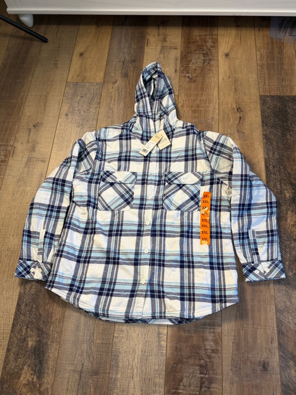 Boston Traders Hooded Plaid Flannel with Fleece Lining Size XXL NWT